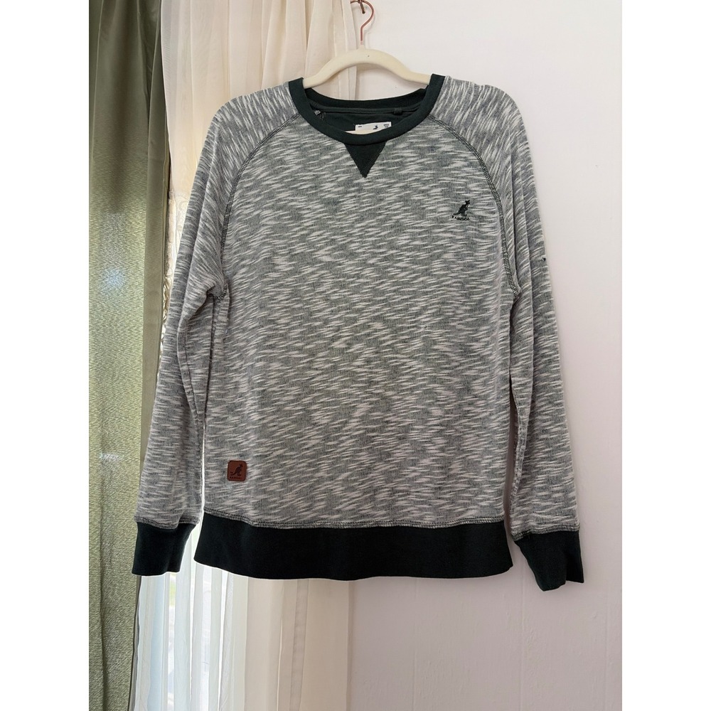 Kangol Crewneck Sweatshirt Mens Medium Grey Green‎ Good Space Dye Pullover K9836